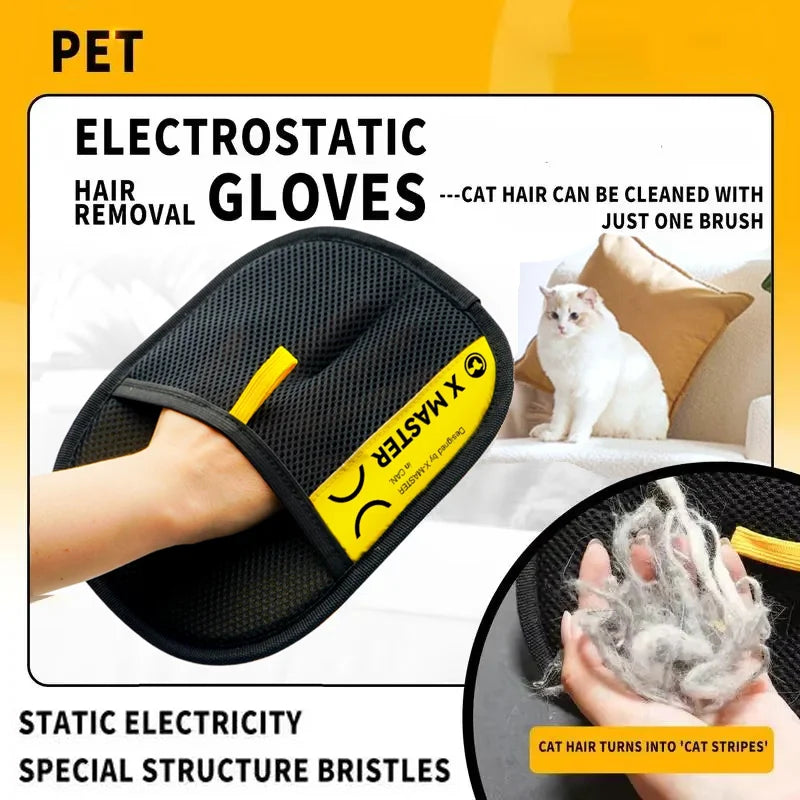 Gant de Massage & Toilettage pour Chien et Chat - Élimine les Poils Facilement